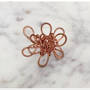 HANDMADE Rose Gold Metal Flower Ring